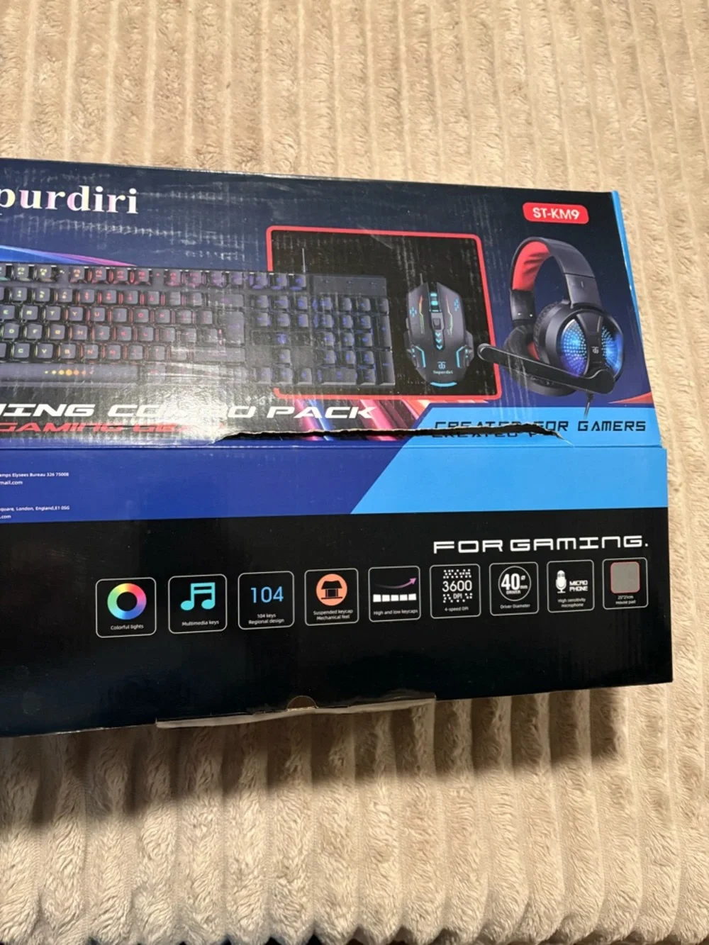 adidas Gaming Keyboard & Headset Set in Black and Blue